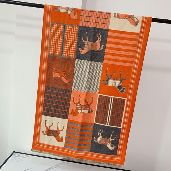 

and imitation cashmere carriage pattern women's scarf long splicing warm thickened shawl versatile bib 4i2w, Blue;gray