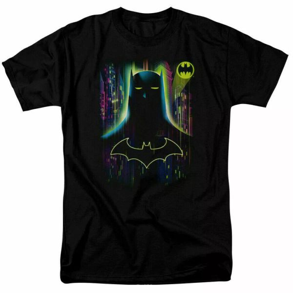 

batman knight lights t shirt licensed comic book tee black, White;black