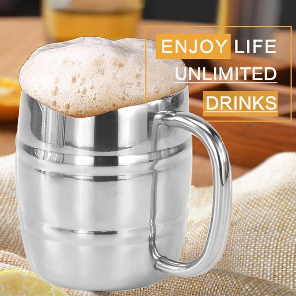 

230/300/450ml double-layer portable stainless steel coffee beer mug drinking cup mugs
