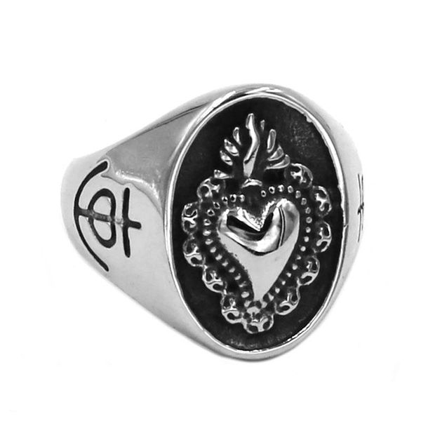 

wedding rings fashion crown heart ring stainless steel jewelry celtic knot motor biker symbol for women girls wholesale swr0773a, Slivery;golden