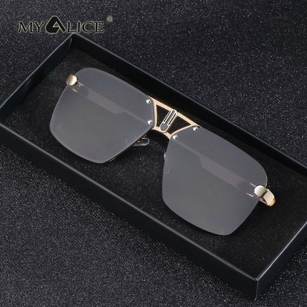 

sunglasses myalice women men fashion retro rimless punk ity driver outdoor tourism wholesale feminino uv400, White;black