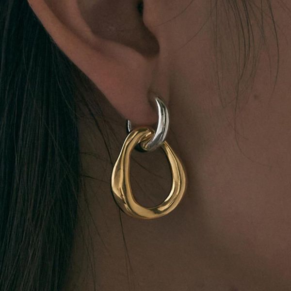 

dangle & chandelier hip hop rock restoring ancient ways round earrings exaggerated geometry contracted stud women jewelry gifts, Silver