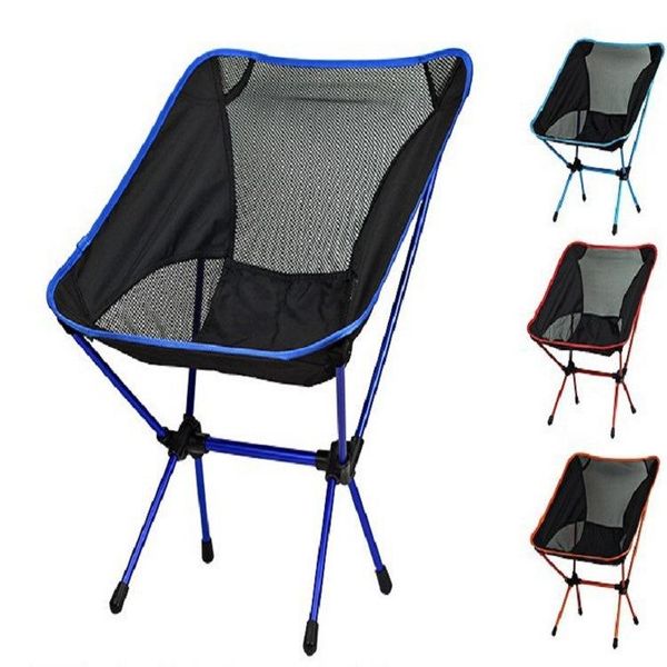 

outdoor folding portable travel ultra-light moon aviation aluminum alloy fishing stool leisure back chair accessories