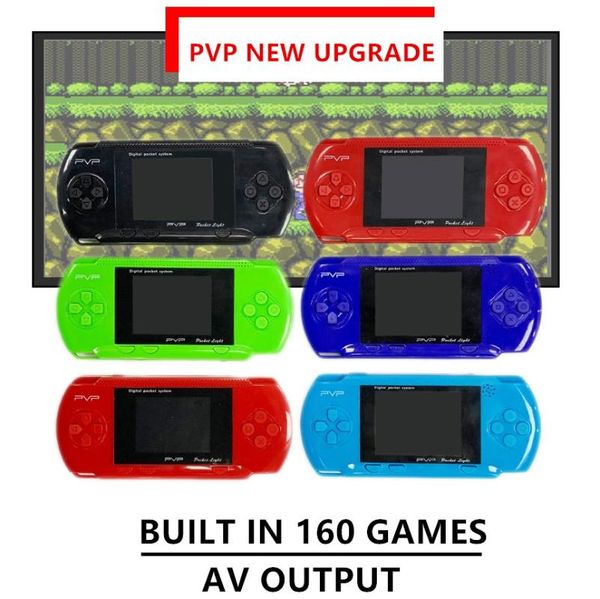

2.8''portable 8bit retro pvp3000 slim station video games player handheld game console 1pcs card built-in 160 classic portable pla