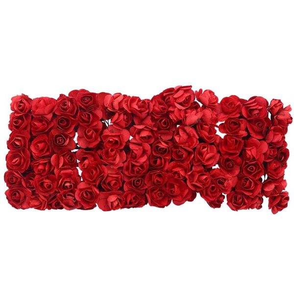 

decorative flowers & wreaths 144 x artificial paper red rose flower wedding craft decor