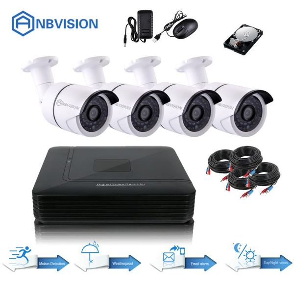 

eyessys 1280tvl outdoor weatherproof security camera 4ch 720p dvr day/night diy kit video surveillance system cctv systems