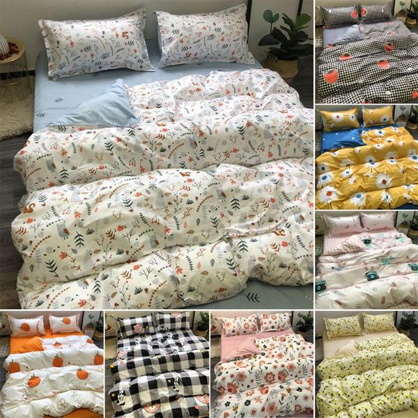 

bedding sets nordic set a/b version duvet cover 240x220 bed linen pillow case floral fruits pattern quilt  king size