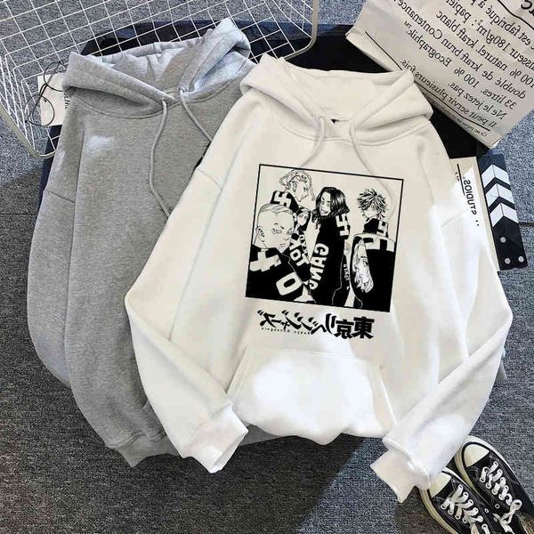 

women's hoodies & sweatshirts japonês mangá anime tóquio vingadores hoodies harajuku cartoon gráfico moletom feminino streetwear dropsh, Black