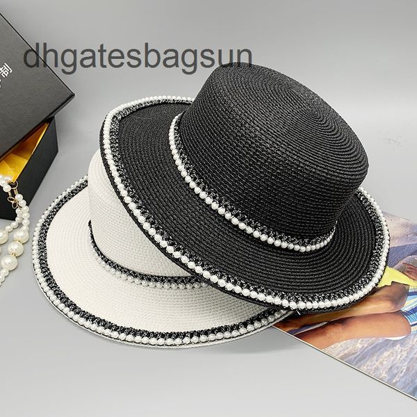 

brand cap carves korean fashion spring autumn sun protection monochrome flat summer straw hat holiday travel qfpb, Blue;gray