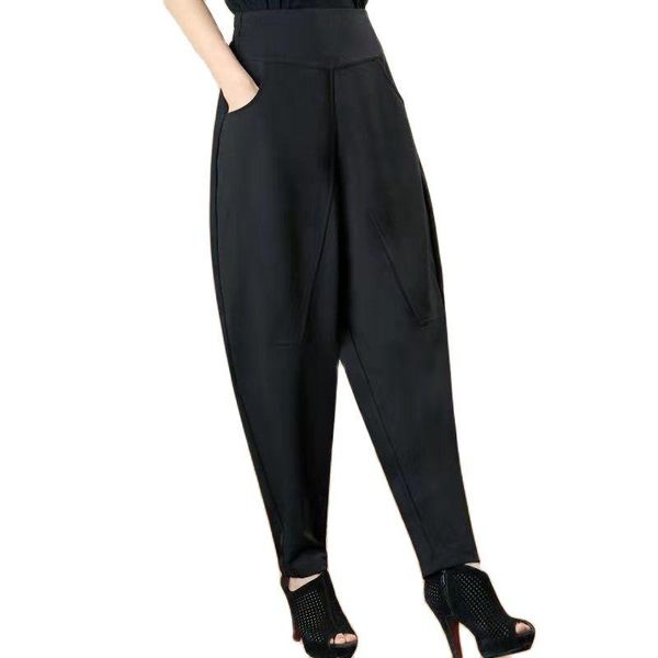 

women's pants & capris 2021 harem women summer high waist carrot lantern large size loose covering meat thin and fat mm casual pantsa42, Black;white