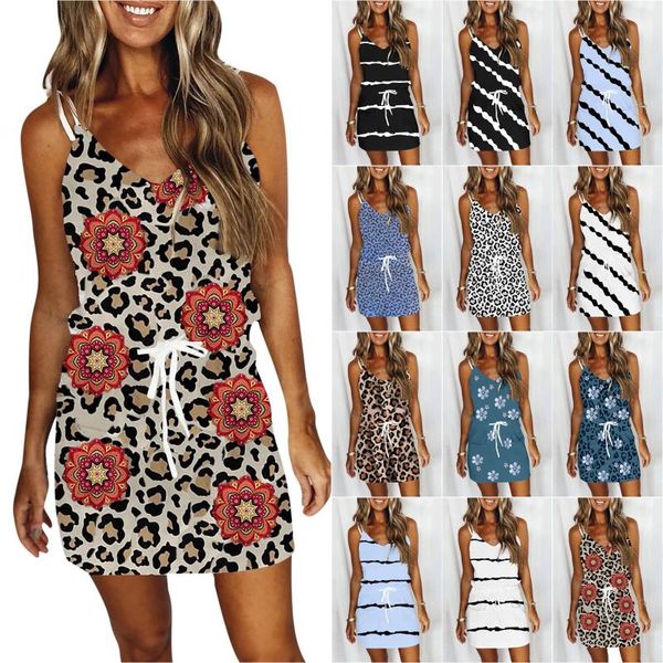 

casual dresses women's summer suspender skirt one piece dress, Black;gray