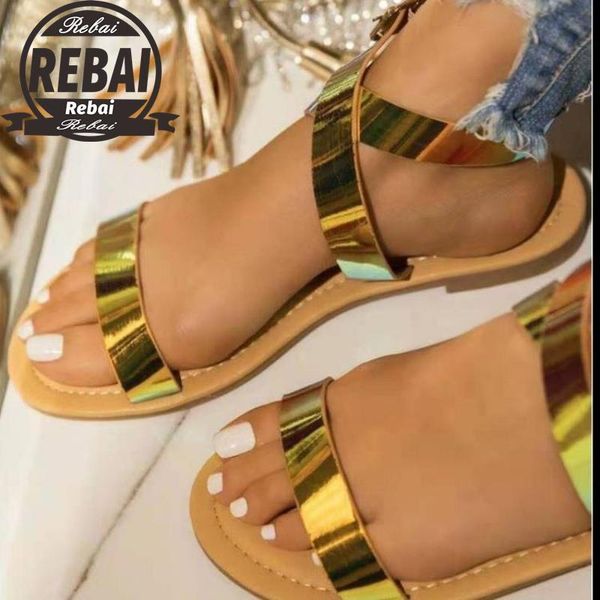 

women sandals flat shoes summer 2021 cross tie gradient color peep toe ankle strap beach casual female ladies zapatos de mujer43, Black
