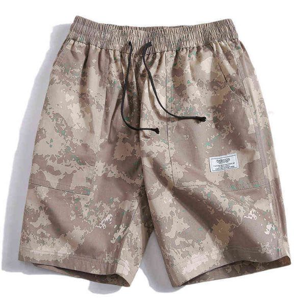 

shionfa men's camouflage shorts, 100% cotton casual pants, medium, with shoelaces, loose, White;black