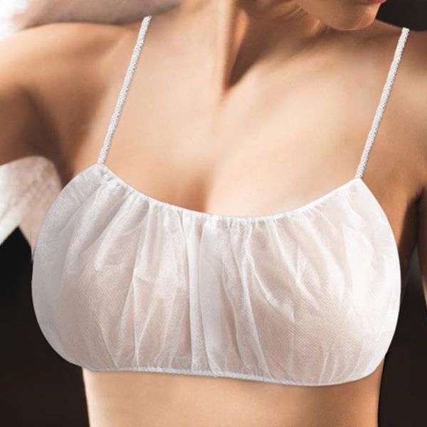 

yoga outfit 50pcs women individually pack for spray tan underwear with elastic straps disposable bra non woven breathable hygienic wear #t3