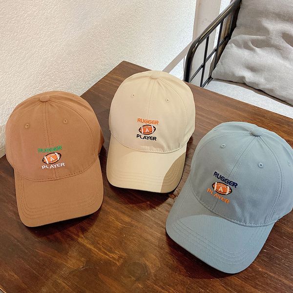 

beige cap children's spring and summer korean versatile ins fashion brand embroidered letter sunscreen baseball cap man, Blue;gray
