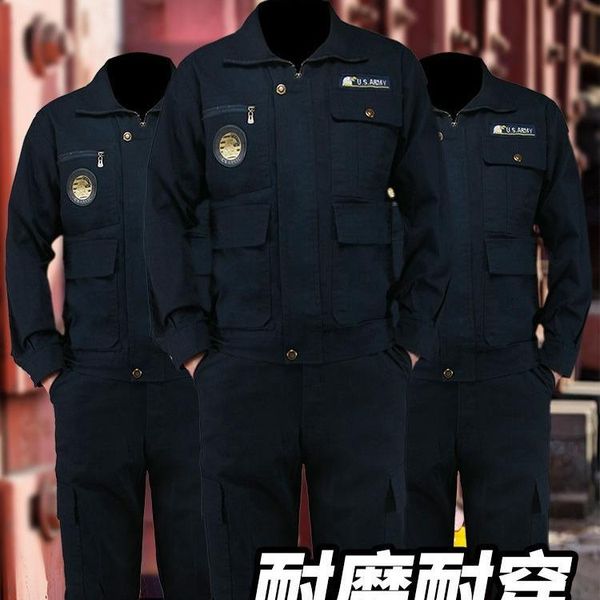 

men's tracksuits pure cotton spring and autumn work clothes men 's stain -resistant dustproof labor protection welding anti-scald, Gray