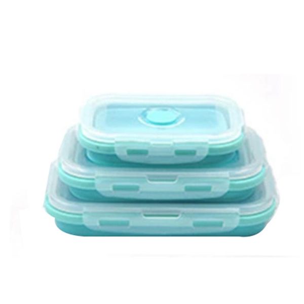 

dinnerware sets foldable silicone lunch box fruit salad storage container conveniently