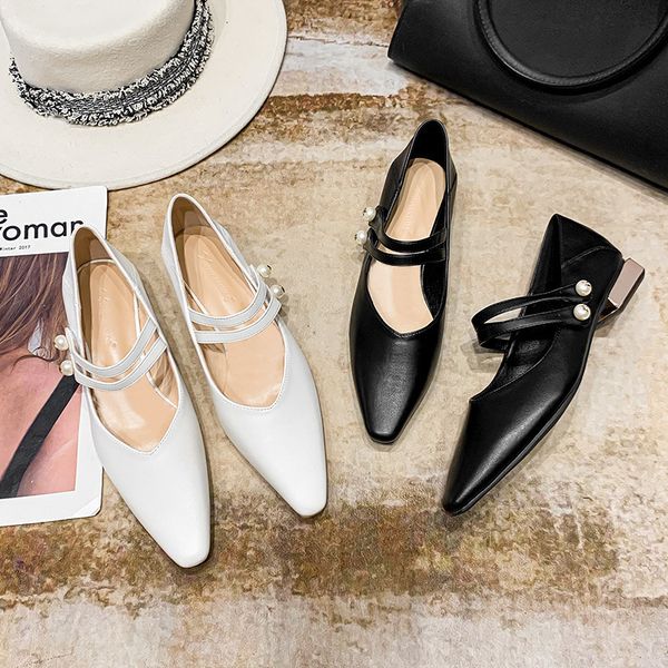 

shoes low heel medium dress single shoes female mary jane shallow mouth korean granny square head ladle a86-2 w5si, Black