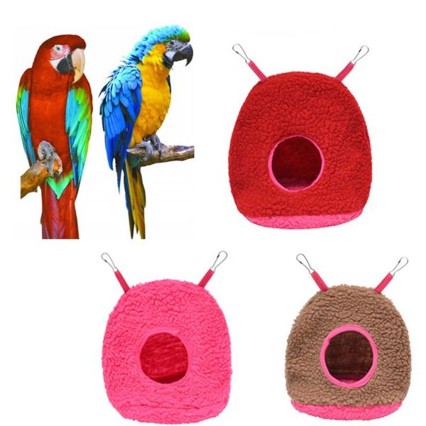 

pet bird parrot parakeet budgie house warm hammock cage hut hamster thicken plush bed hanging cave nest small pets supplies cages