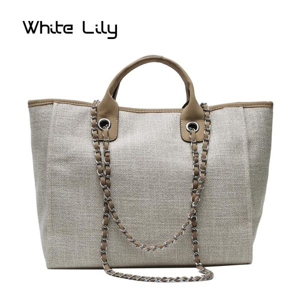 

evening bags women tote bag fashion canvas large handbag chains shoulder ladies big messenger shopping