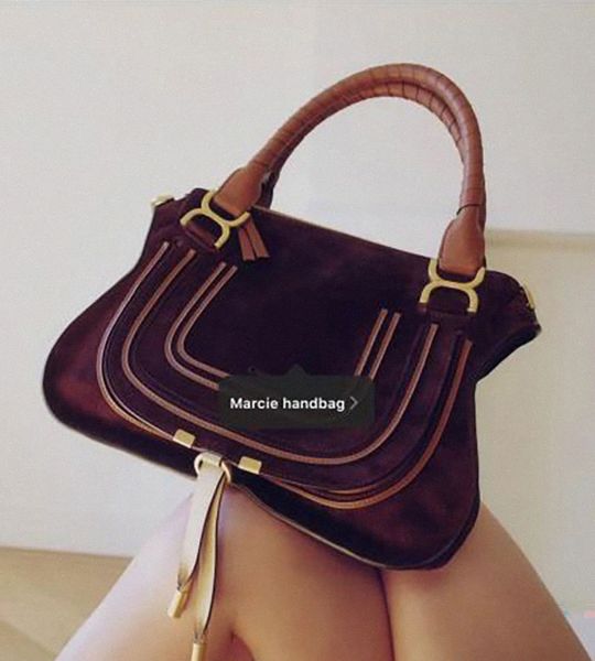 

5a totes bag marcies leather handbag grain calfskin black color handles shoulder strap bags [with dust bag] saddle z8pd#