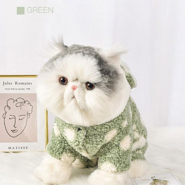 

dog apparel pajamas fleece jumpsuit winter clothes four legs warm pet clothing outfit with ear hat small costume