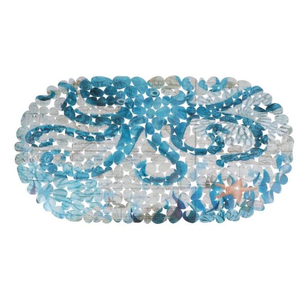 

1pc anti-skid bathroom floor mat marine animal printed sucker bath carpet mats