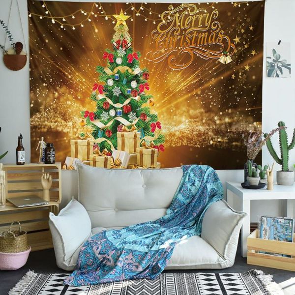 

tapestries 150x130cm polyester christmas tree tapestry multi-use wall hanging beach towel tablecloth home background blanket