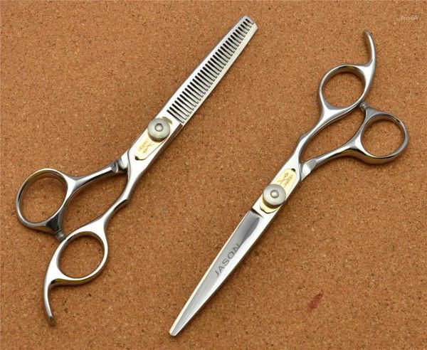 

309# 6'' brand jason grade hairdressing scissors jp 440c professional barbers cutting thinning shears hair1
