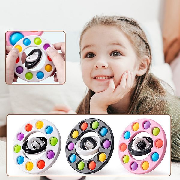 Antistress Fidget Giocattoli 3D Infinito Flip Gyro Top Creativo FingerId Decompressione Giocattolo Stress Sollievo Push Bubble Spinner Anello Scrivania Giocattoli Cube Spinner