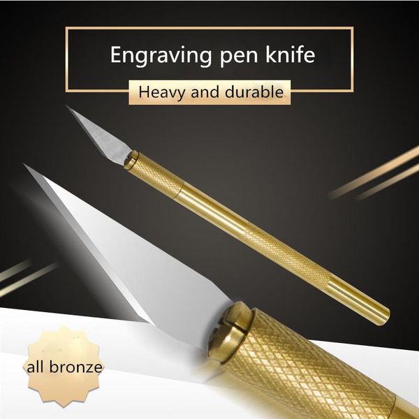 

handmade knife copper carving brass handle artist paper manual model gift wrap