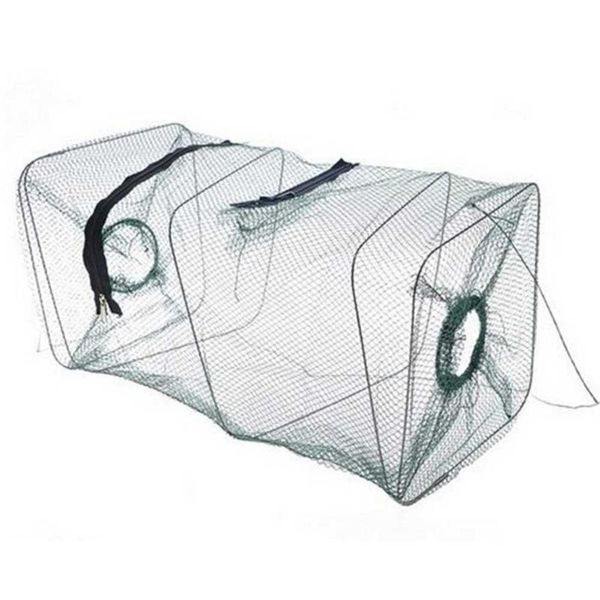 

1pcs foldable fish net nylon fishing cage fish/ shrimp/crab trap v9j0 accessories