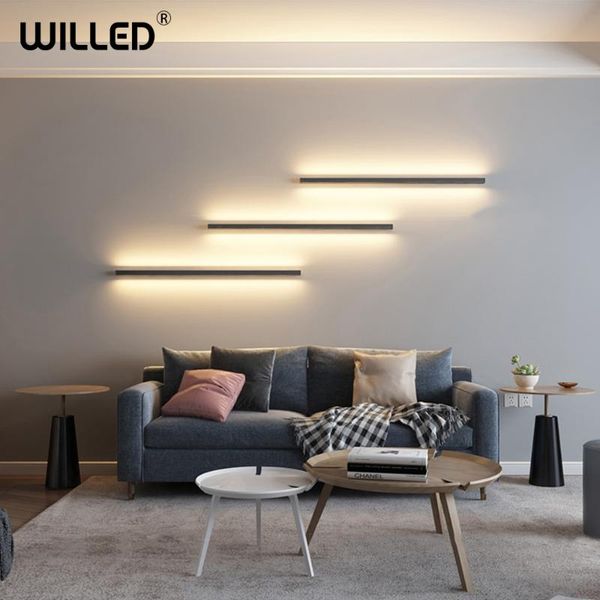 

wall lamp nordic minimalist long strip modern led light fixture bedroom bedside living room wandlamp stairs sconce