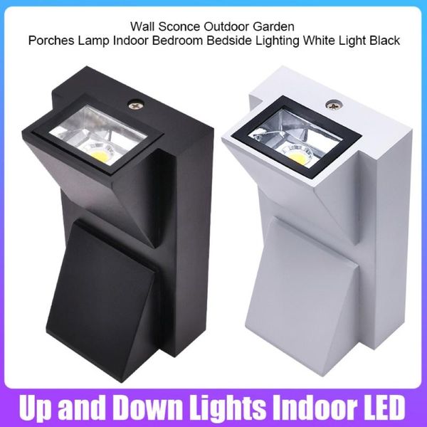 

wall lamp up and down lights head indoor led sconce outdoor garden porches bedroom bedside lighting warm light black