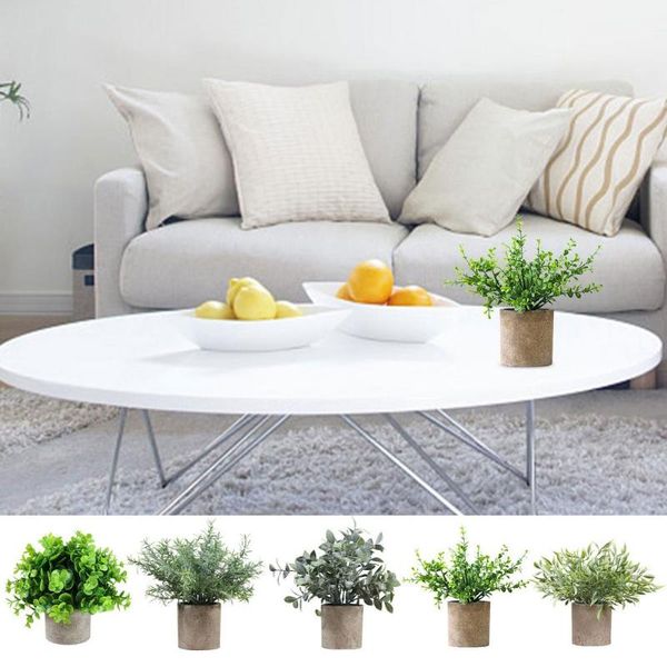

decorative flowers & wreaths mini potted fake green plant lifelike decor for home desksimulation plants house furniture