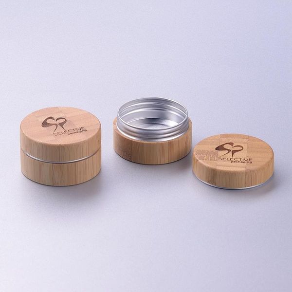 

storage bottles & jars bamboo cosmetic packaging natural 5/10/20/30/50/100/200/250ml aluminum wooden jar logo engraving with lids