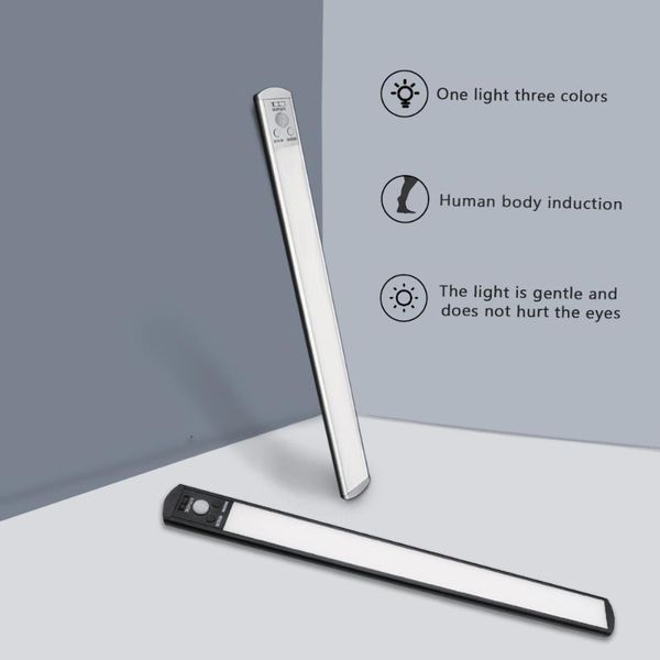 

colors led under cabinet light usb recharge motion sensor night closet wall lamp for corridor kitchen wardrobe lighting