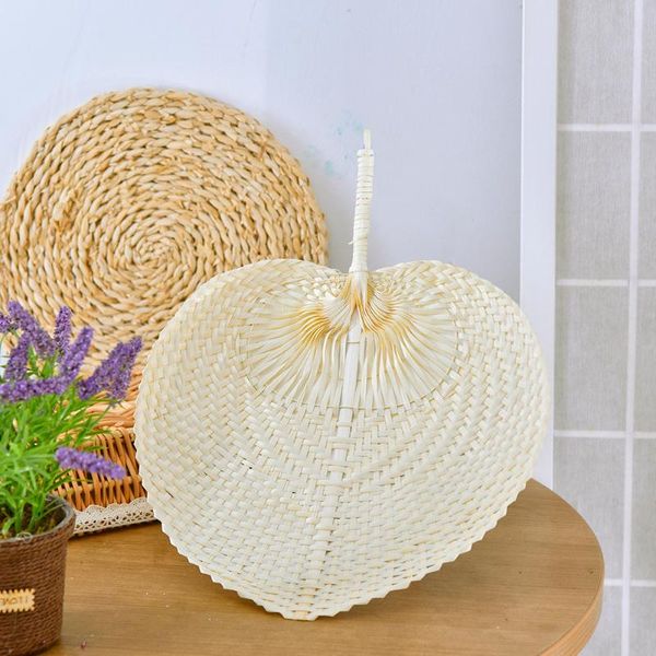 

other home decor 1pcs pure handmade diy heart shaped bamboo woven fan summer cooling chinese style hand mos-quito repe-llent fans