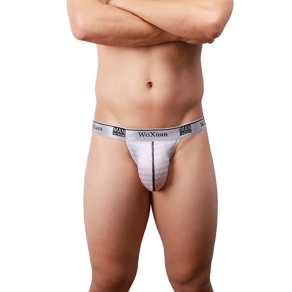 

underpants men's briefs cotton breathable male panties jacquard thong underwear fashion solid innerwear gay t-back, Black;white