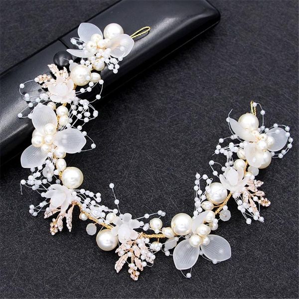 

hair clips & barrettes luxurious wedding accessories headpieces pearl rhinestone bridal bands jewelry handmade tiara, Golden;silver