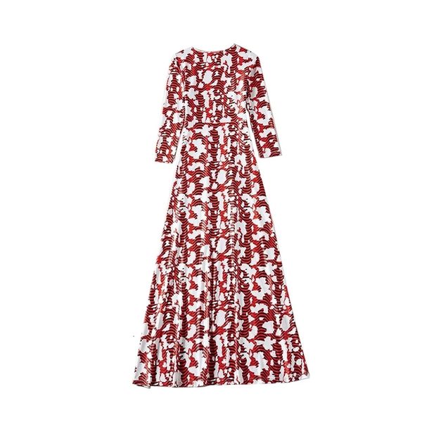 

runway dresses the latest high-quality printed knit crew neck temperament loose dress in europe and america g7w6, Black