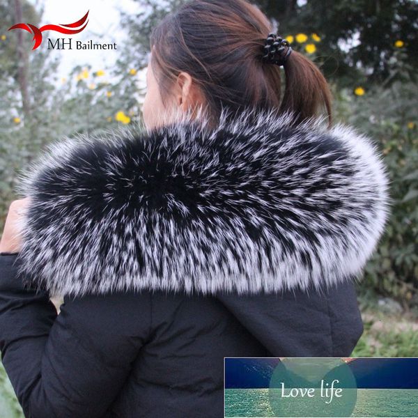 

super large fur collar winter new real raccoon fur collar furry warm comfortable coat scarf ladies shawl large size scarf female factory pri, Blue;gray
