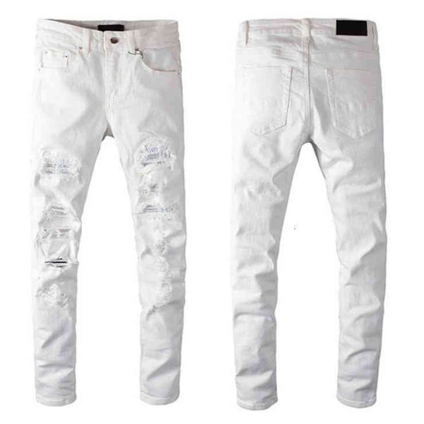

men's jeans fashion s stylist black blue skinny ripped destroyed stretch slim fit hop pants with holes for 29-42 xr8d