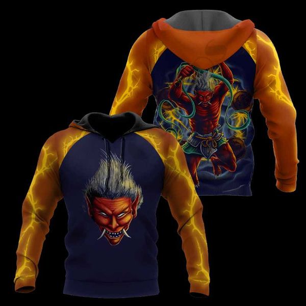 

men's hoodies & sweatshirts plstar cosmos 3dprinted 2021est oni mask samurai gift unique streetwear harajuku pullover hoodies/sweatsh, Black