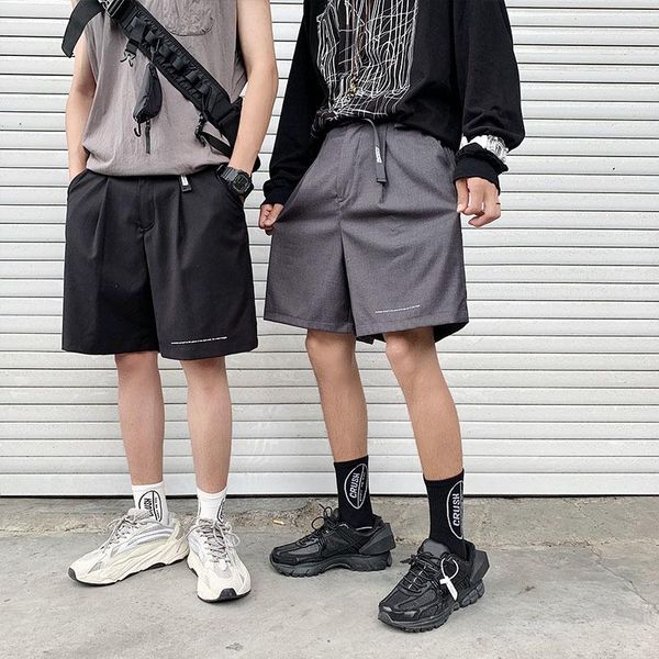 

summer men's korean version of the trend temperament small letter printing casual suit shorts, White;black
