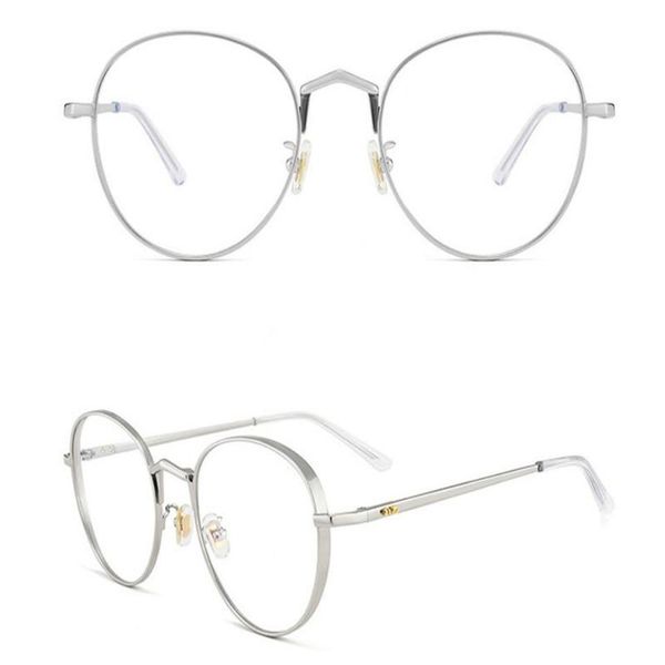 

fashion sunglasses frames brand design retro pure titanium full rim optical eyeglasses frame silver gold clear lens goggle myopia eye, Black