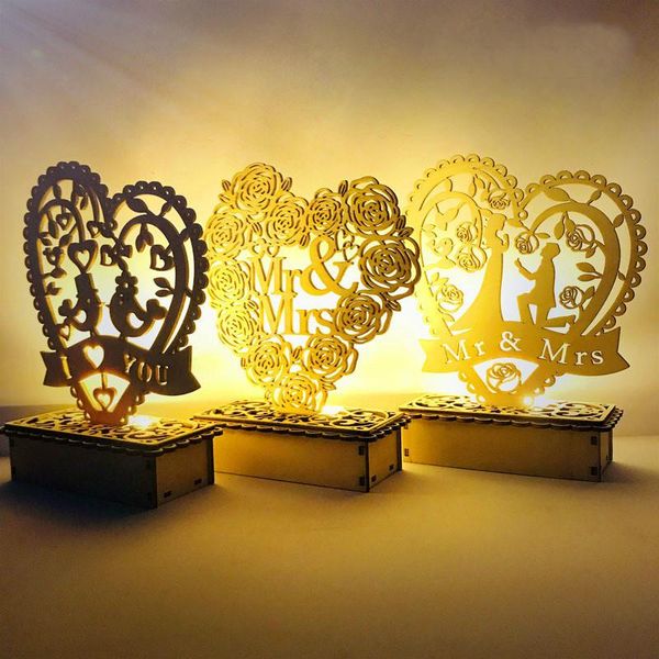 

party decoration wedding wooden diy night light led