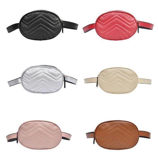 

waist bags women pu leather packs fanny handbag oval shoulder zipper bag purse