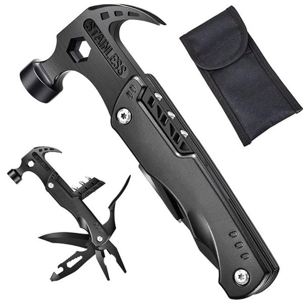 

hand tools portable pocket multitool claw hammer stainless steel tool with nylon sheath outdoor survival camping hunting hiking