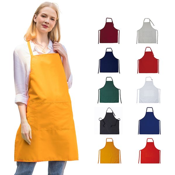 

fast delivery aprons plain color blank solid colour for male female kitchen restaurant cooking